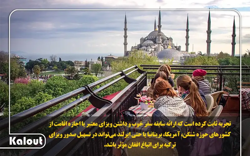 ویزای توریستی ترکیه برای افغانها